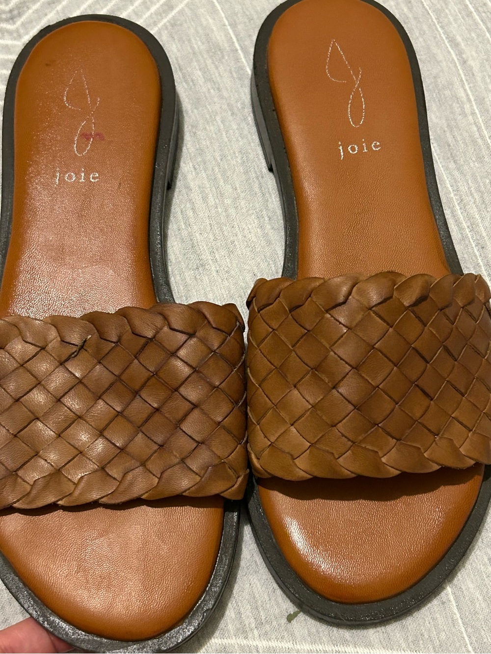JOIE woven Leather Slide Flat Sandals - Picture 5 of 14